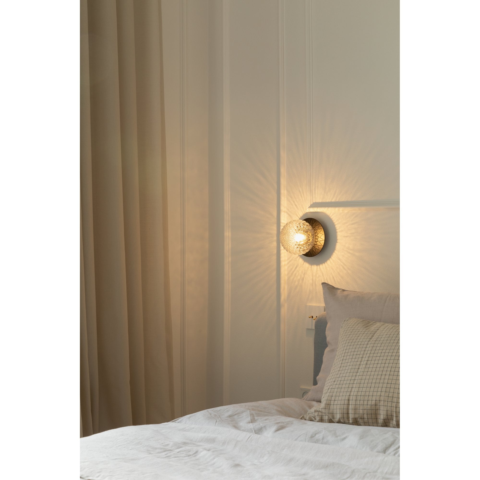 Nuura Liila 1 Light Small IP44 Wall/Flush Light - Black & Optic Clear Glass