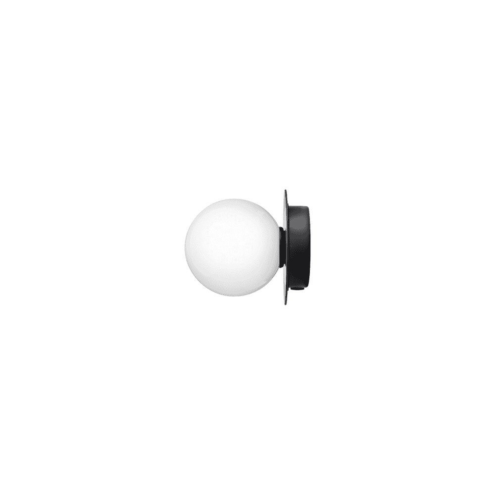 Nuura Liila 1 Light Small IP44 Wall/Flush Light - Black & Opal Glass