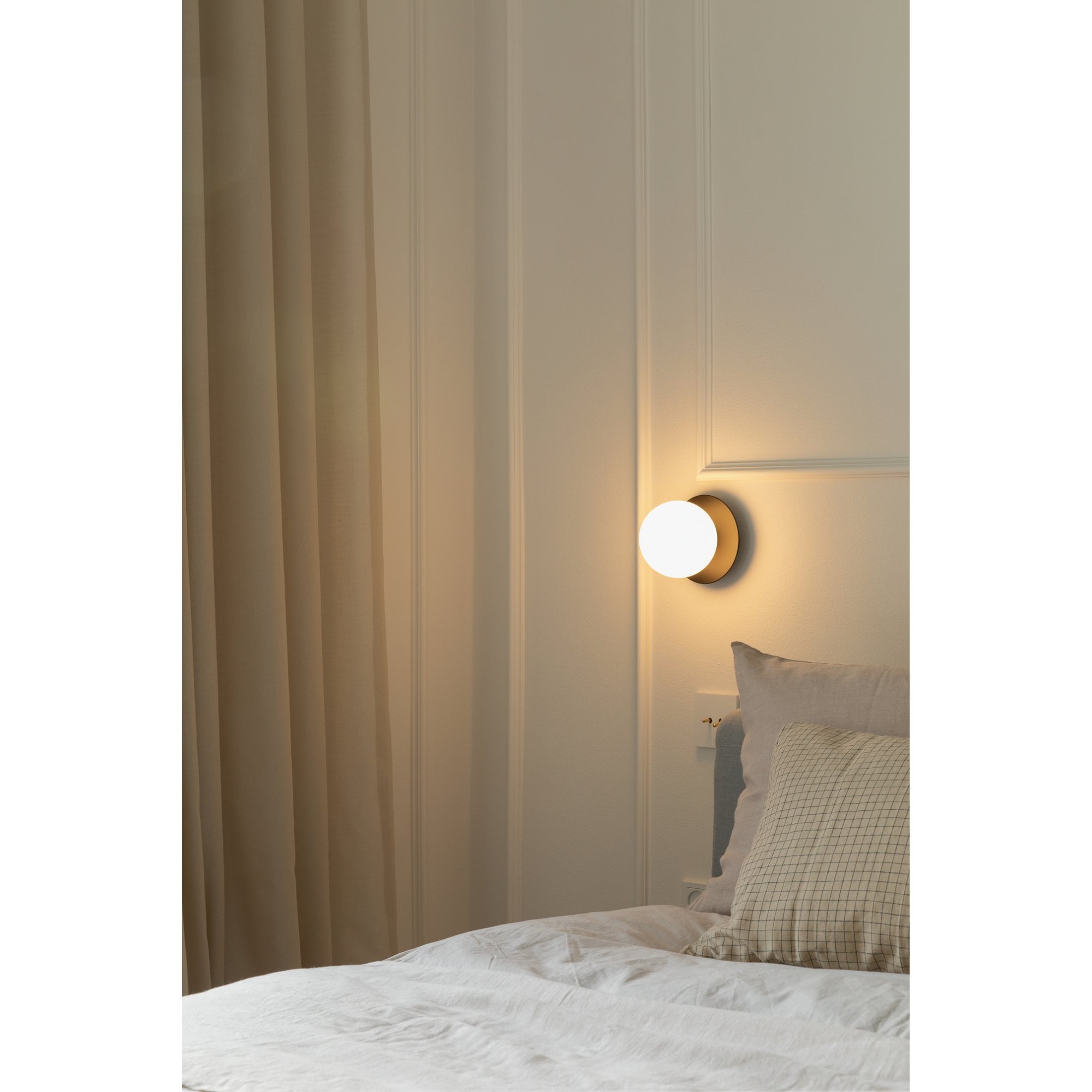 Nuura Liila 1 Light Small IP44 Wall/Flush Light - Black & Opal Glass