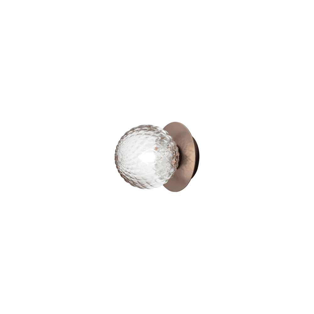 Nuura Liila 1 Light Small IP44 Wall/Flush Light - Dark Bronze & Optic Clear Glass