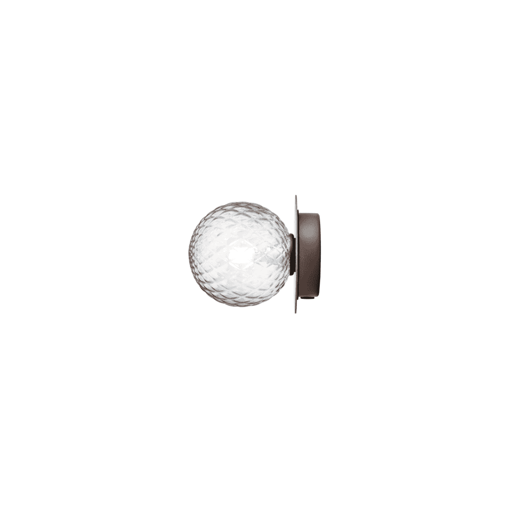 Nuura Liila 1 Light Small IP44 Wall/Flush Light - Dark Bronze & Optic Clear Glass