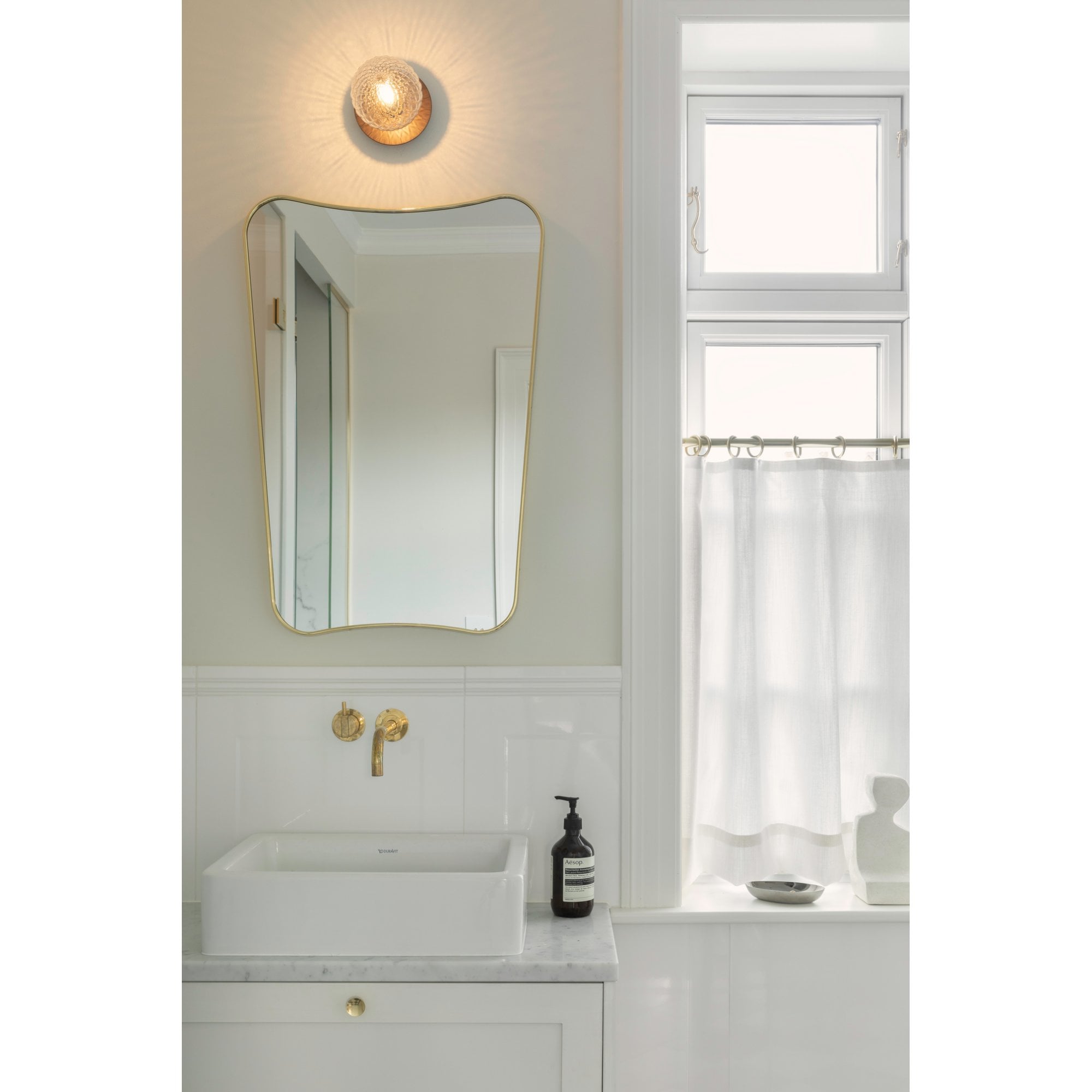 Nuura Liila 1 Light Small IP44 Wall/Flush Light - Dark Bronze & Optic Clear Glass