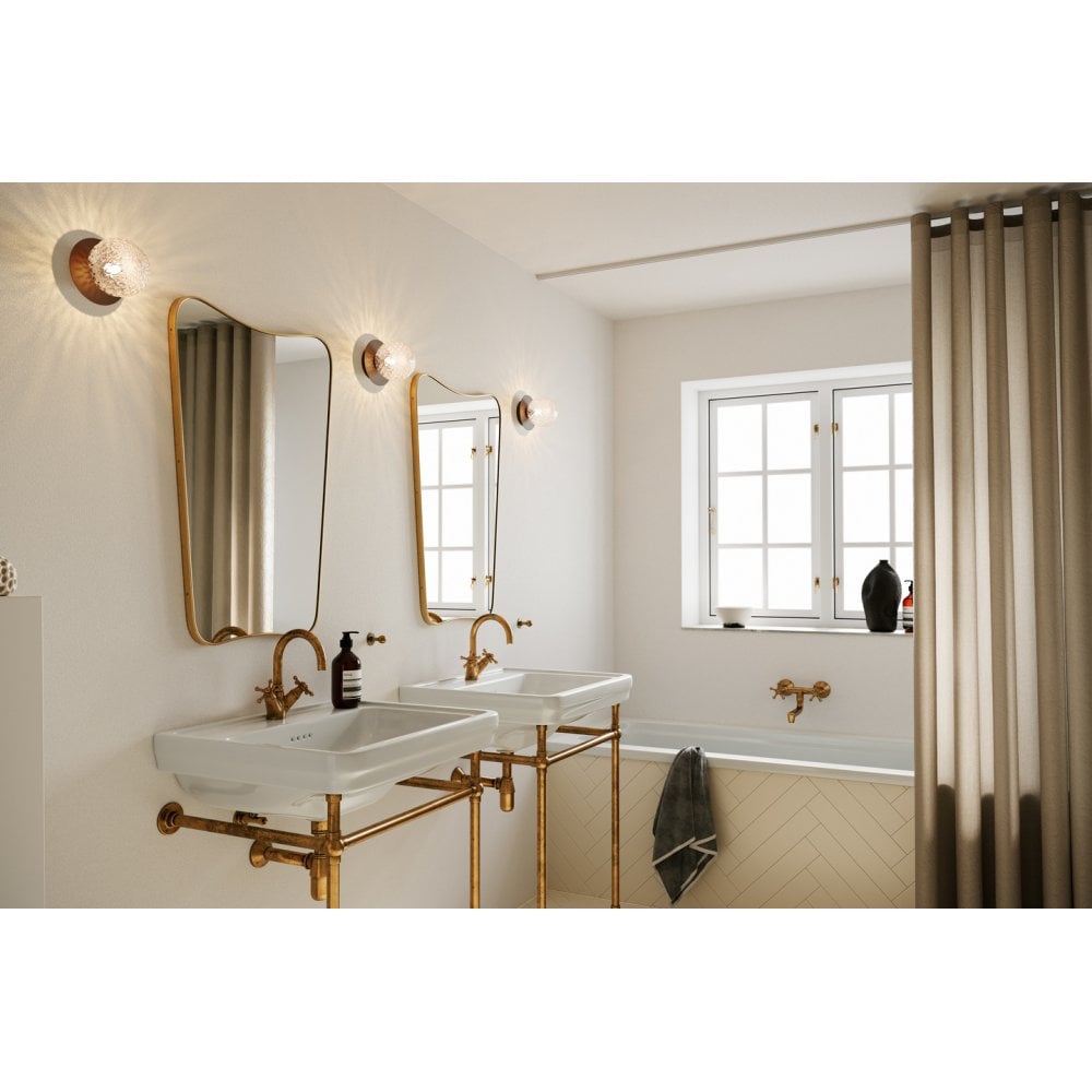 Nuura Liila 1 Light Small IP44 Wall/Flush Light - Dark Bronze & Optic Clear Glass