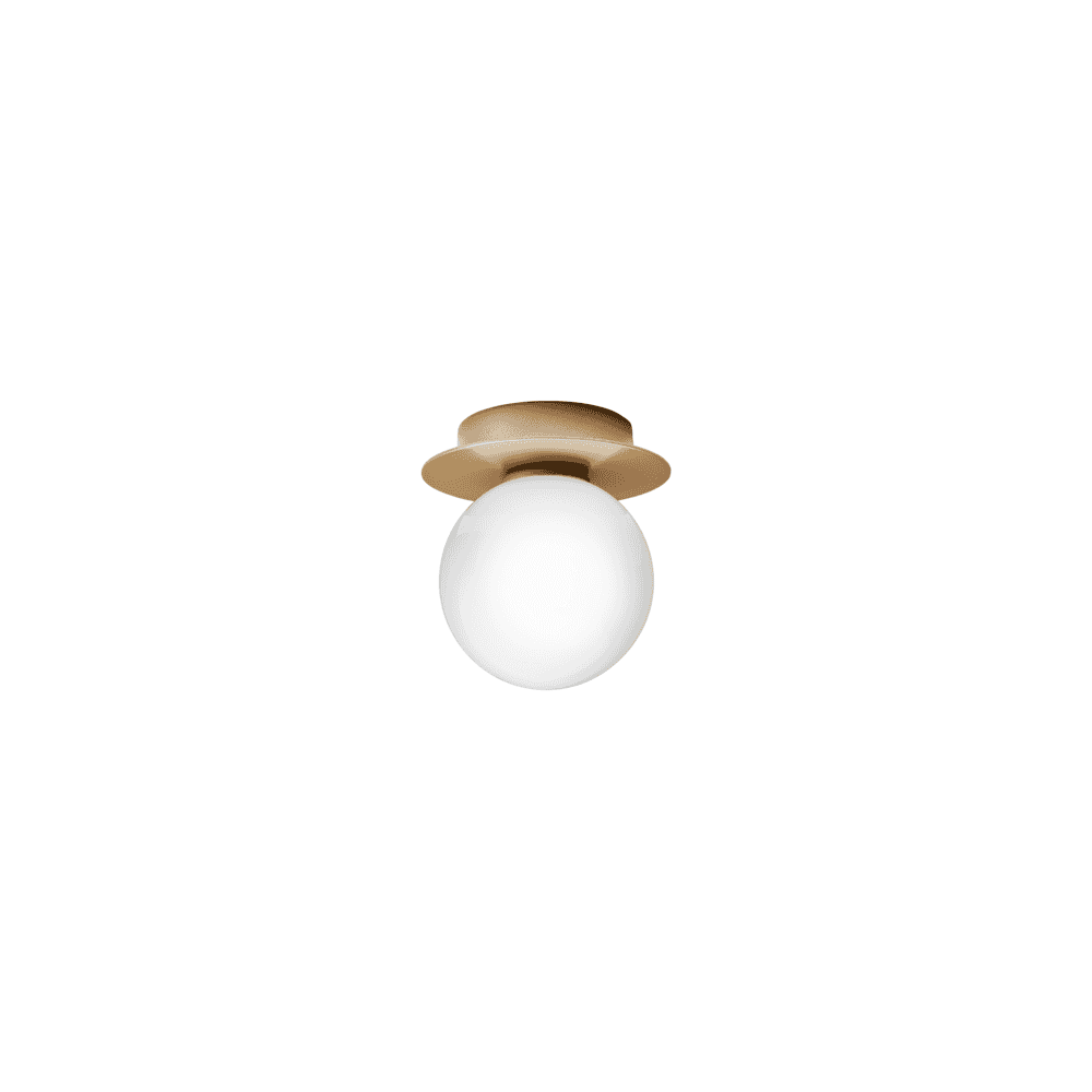 Nuura Liila 1 Light Small IP44 Wall/Flush Light - Nordic Gold & Opal Glass