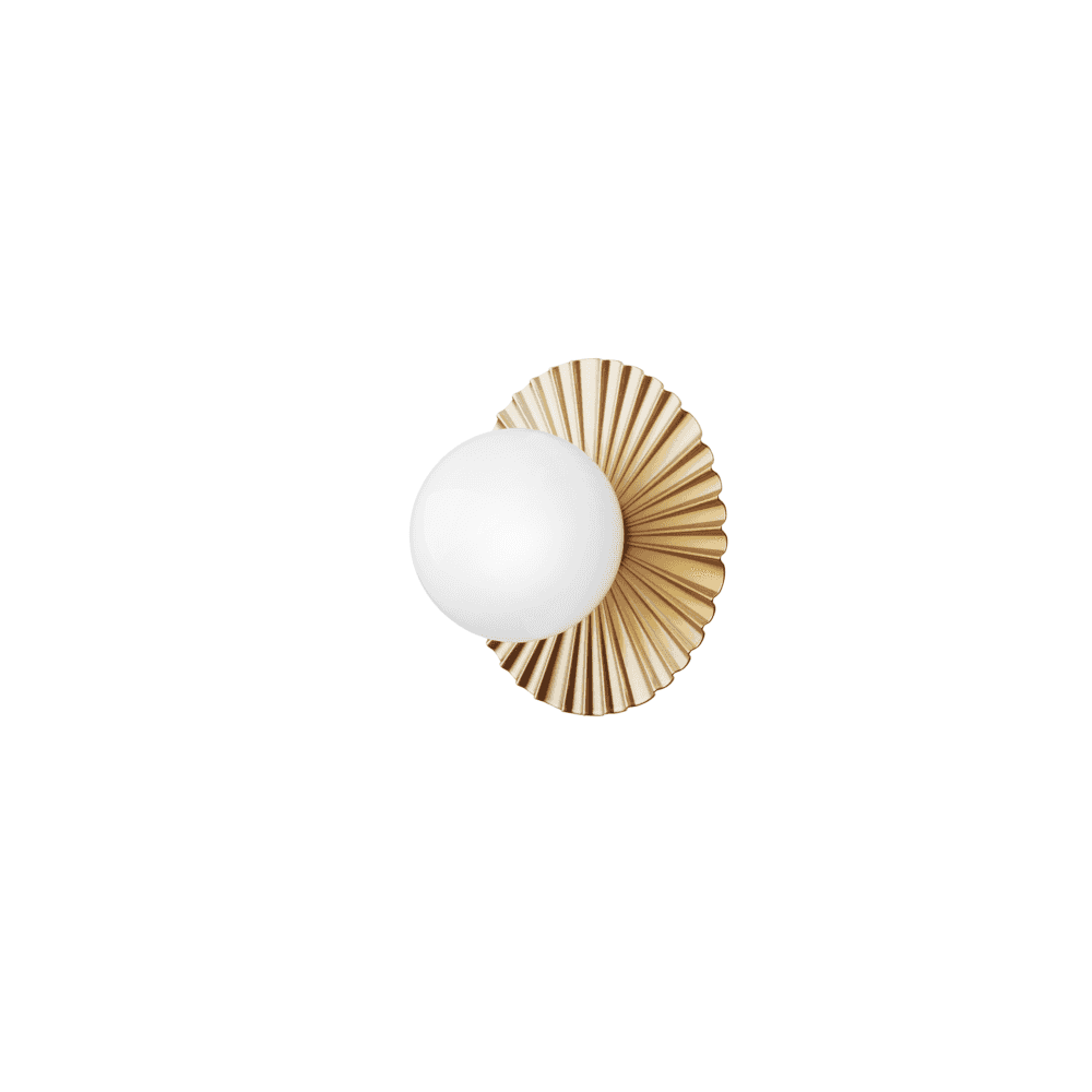 Nuura Liila Muuse Small IP44 Wall/Flush Light - Nordic Gold & Opal Glass