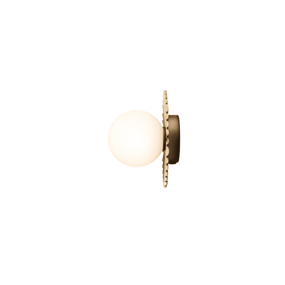 Nuura Liila Muuse Small IP44 Wall/Flush Light - Nordic Gold & Opal Glass