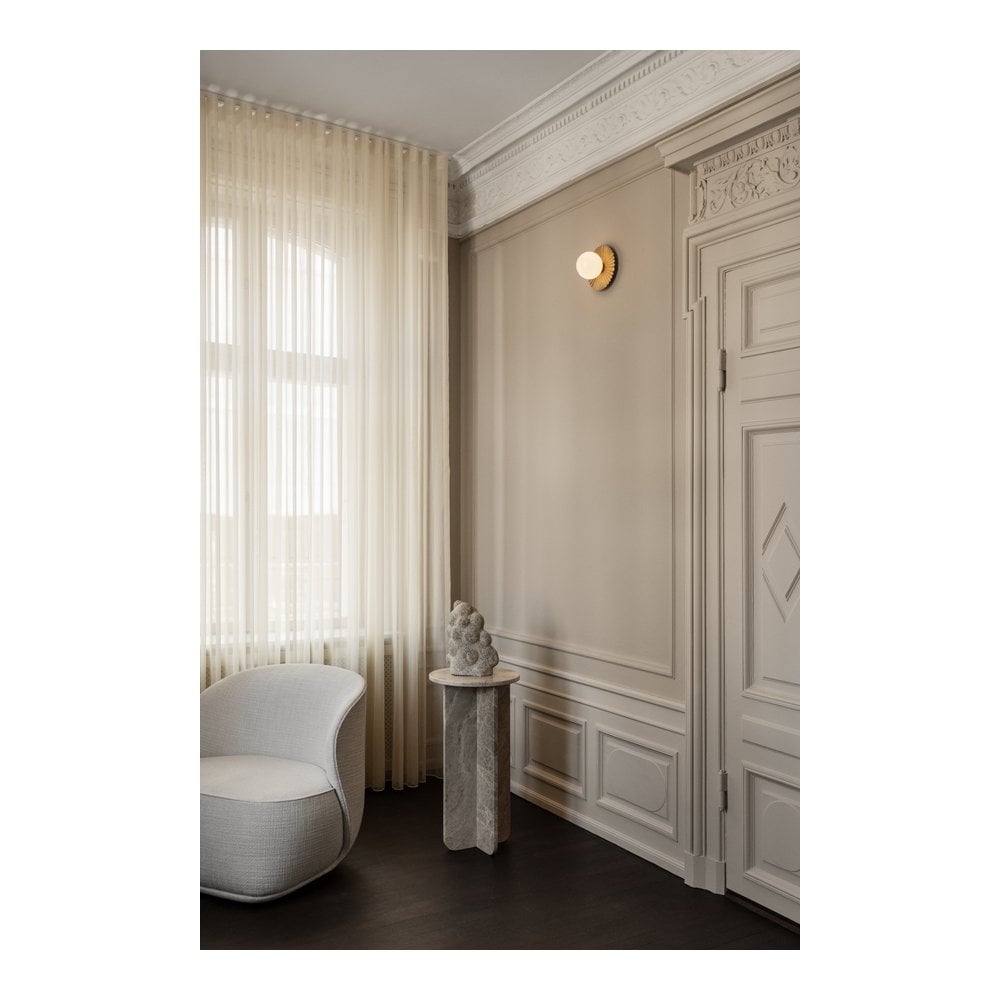 Nuura Liila Muuse Small IP44 Wall/Flush Light - Nordic Gold & Opal Glass