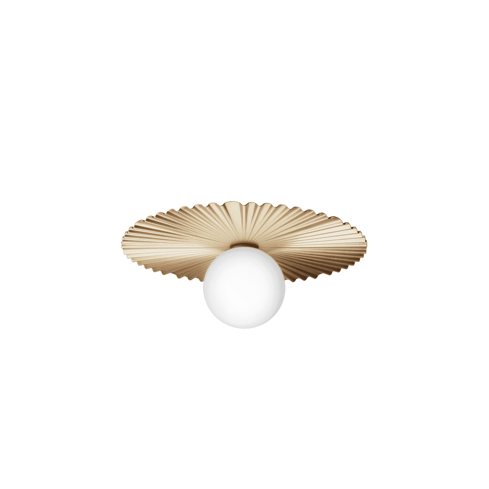 Nuura Liila Muuse Medium IP44 Wall/Flush Light - Nordic Gold & Opal Glass