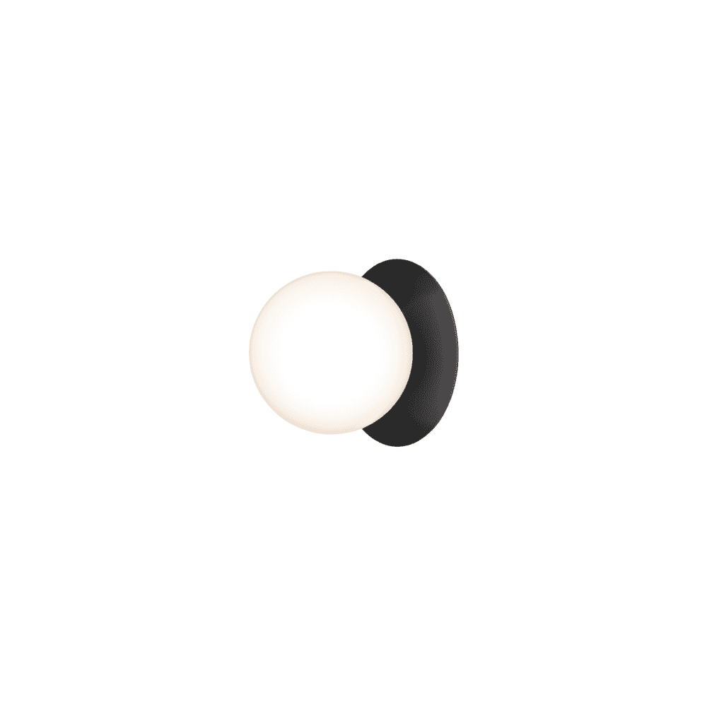 Nuura Liila 1 Light Outdoor Wall/Flush Light - Black & Opal Glass