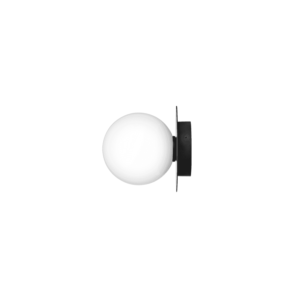 Nuura Liila 1 Light Outdoor Wall/Flush Light - Black & Opal Glass