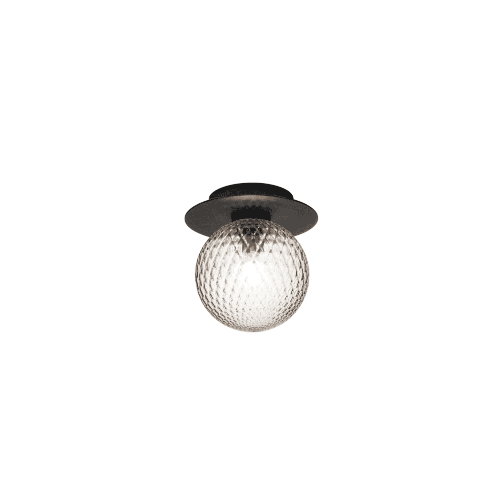 Nuura Liila 1 Light Outdoor Wall/Flush Light - Black & Optic Clear Glass