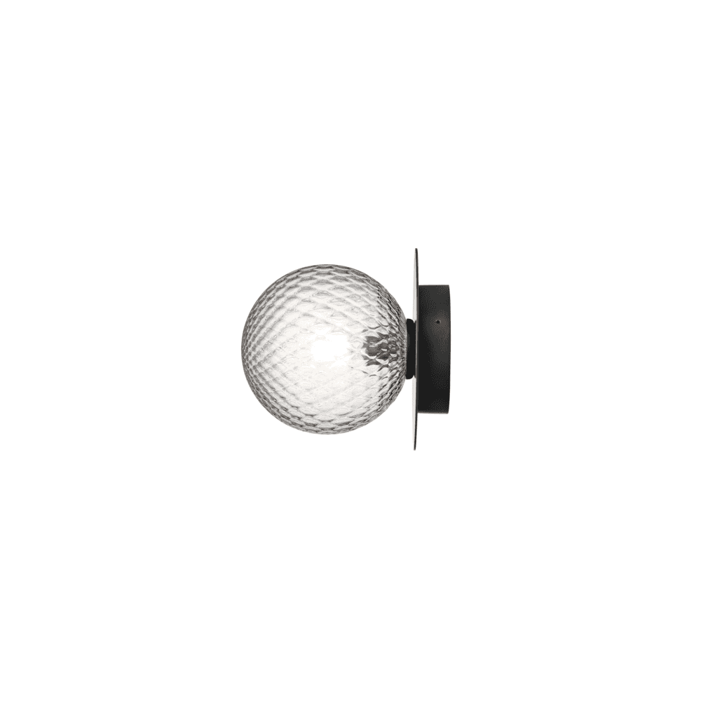 Nuura Liila 1 Light Outdoor Wall/Flush Light - Black & Optic Clear Glass