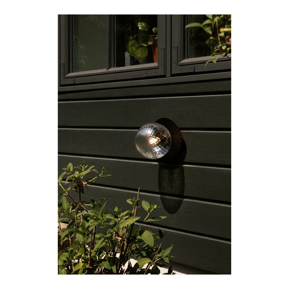 Nuura Liila 1 Light Outdoor Wall/Flush Light - Black & Optic Clear Glass