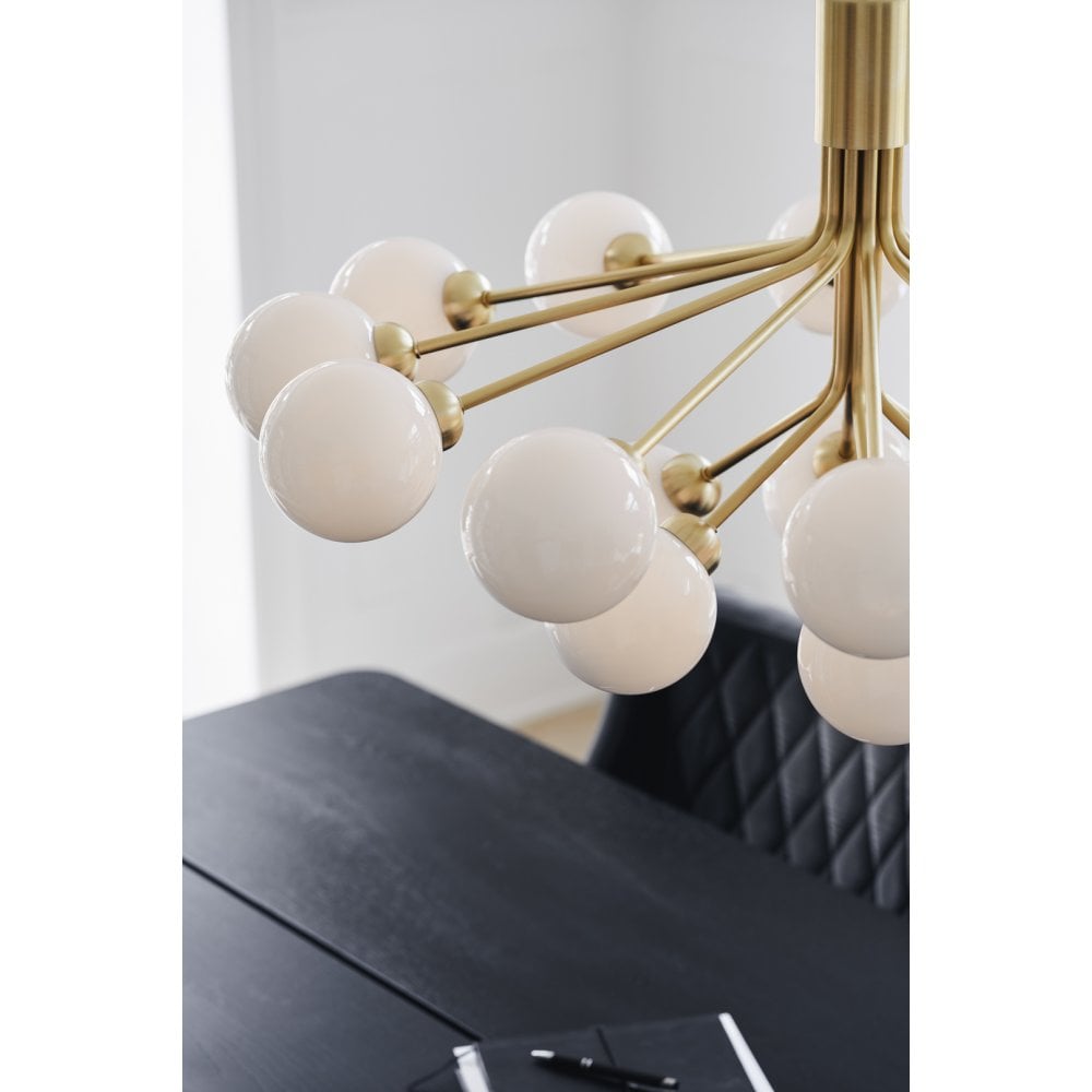 Nuura Apiales 18 Light Chandelier - Brushed Brass & Opal Glass