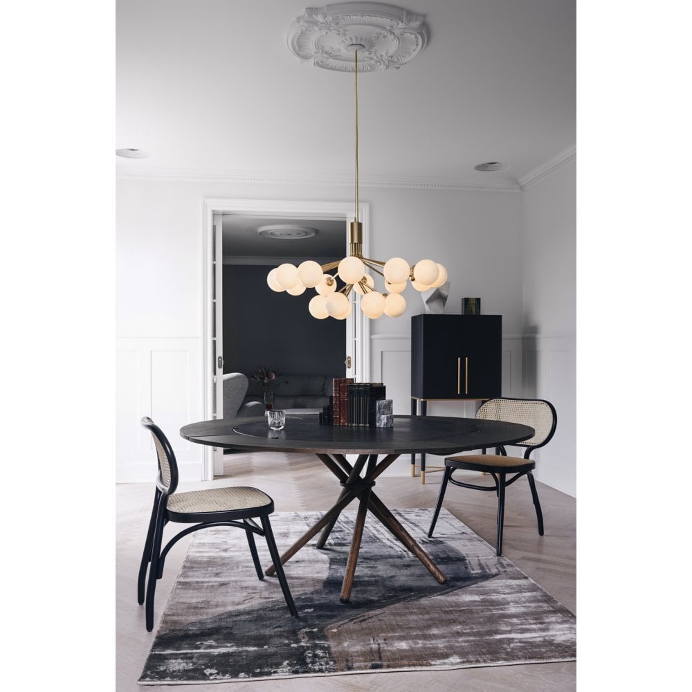 Nuura Apiales 18 Light Chandelier - Brushed Brass & Opal Glass