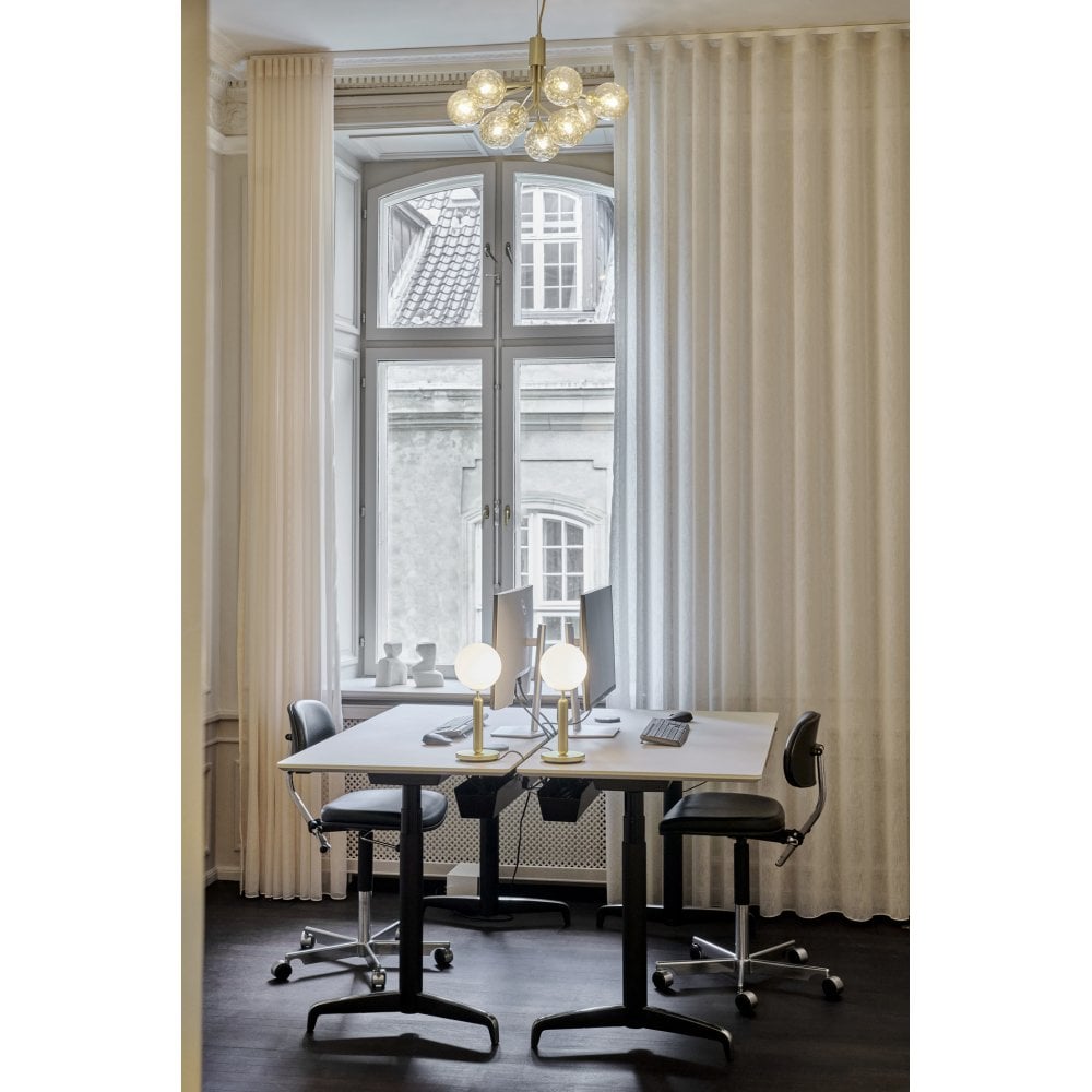 Nuura Apiales 9 Light Chandelier - Brushed Brass & Optic Gold Glass