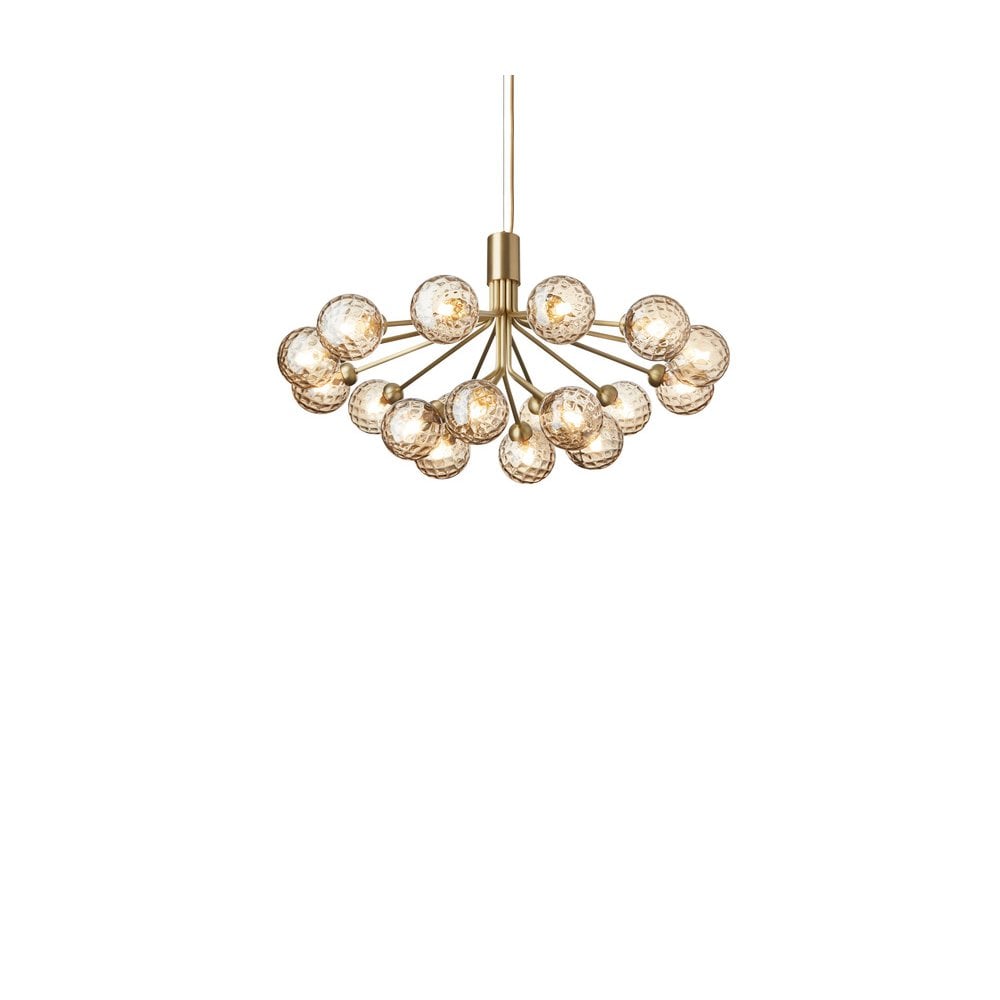 Nuura Apiales 18 Light Chandelier - Brushed Brass & Optic Gold Glass