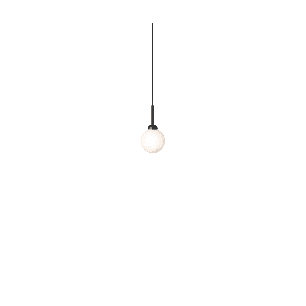 Nuura Apiales 1 Light Pendant - Satin Black & Opal Glass
