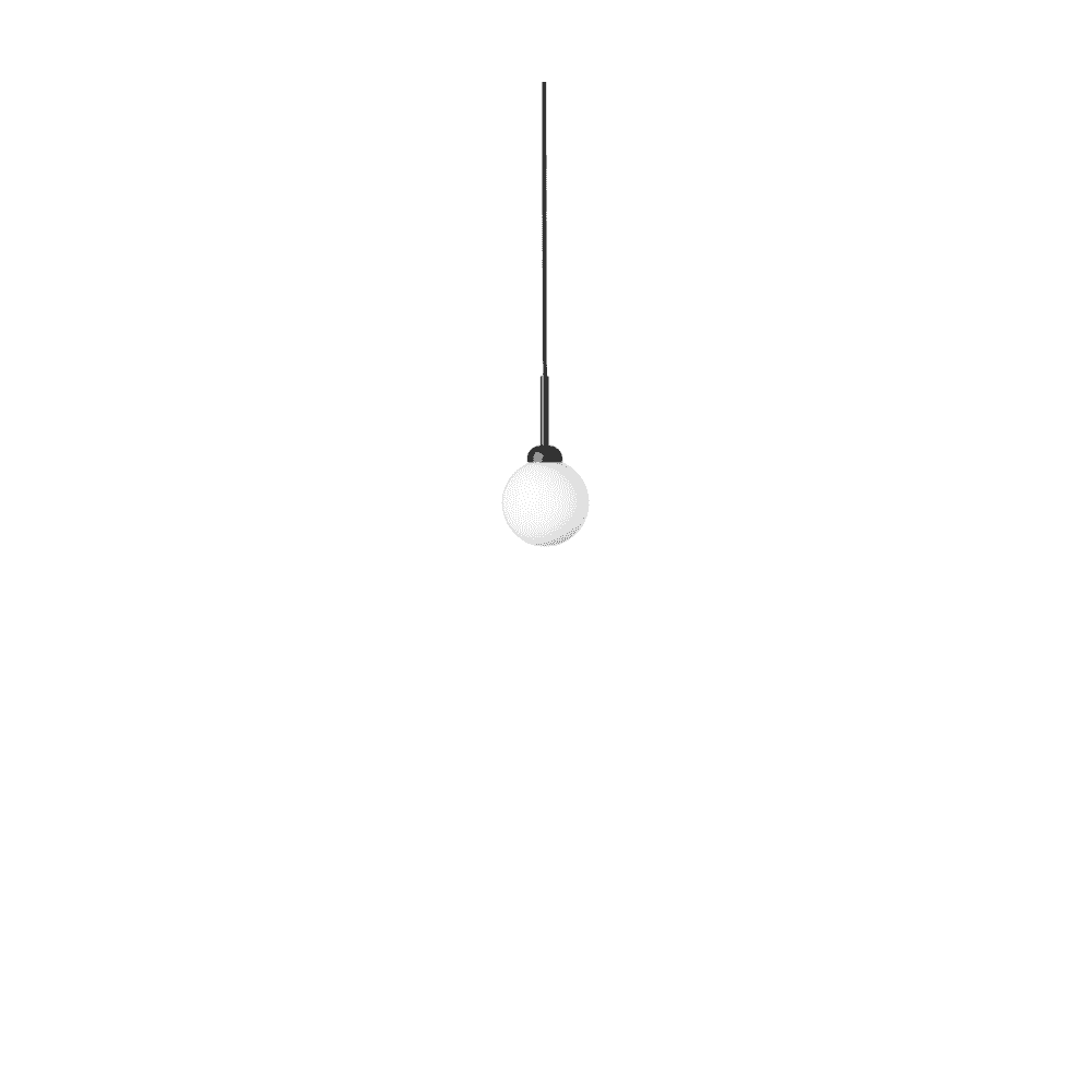 Nuura Apiales 1 Light Pendant - Satin Black & Opal Glass