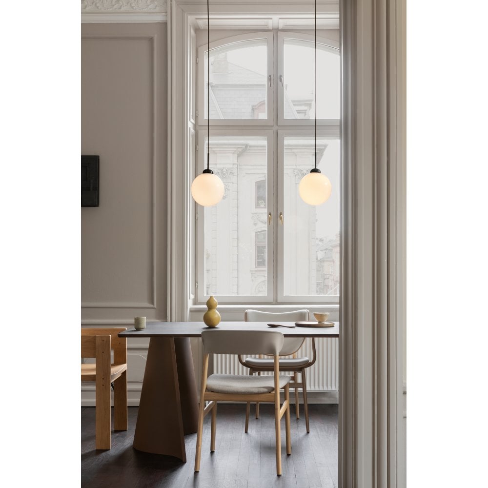 Nuura Apiales 1 Large Light Pendant - Satin Black & Opal Glass