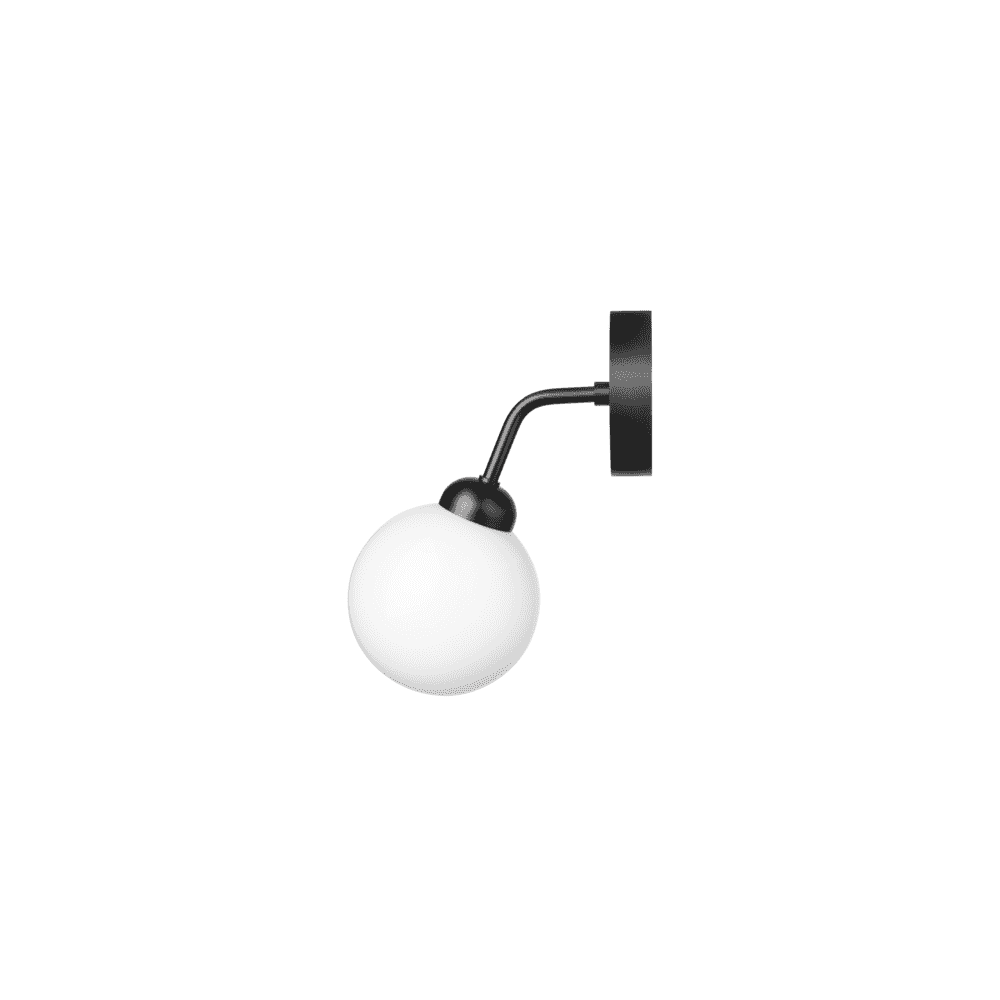 Nuura Apiales Wall Light - Satin Black & Opal Glass