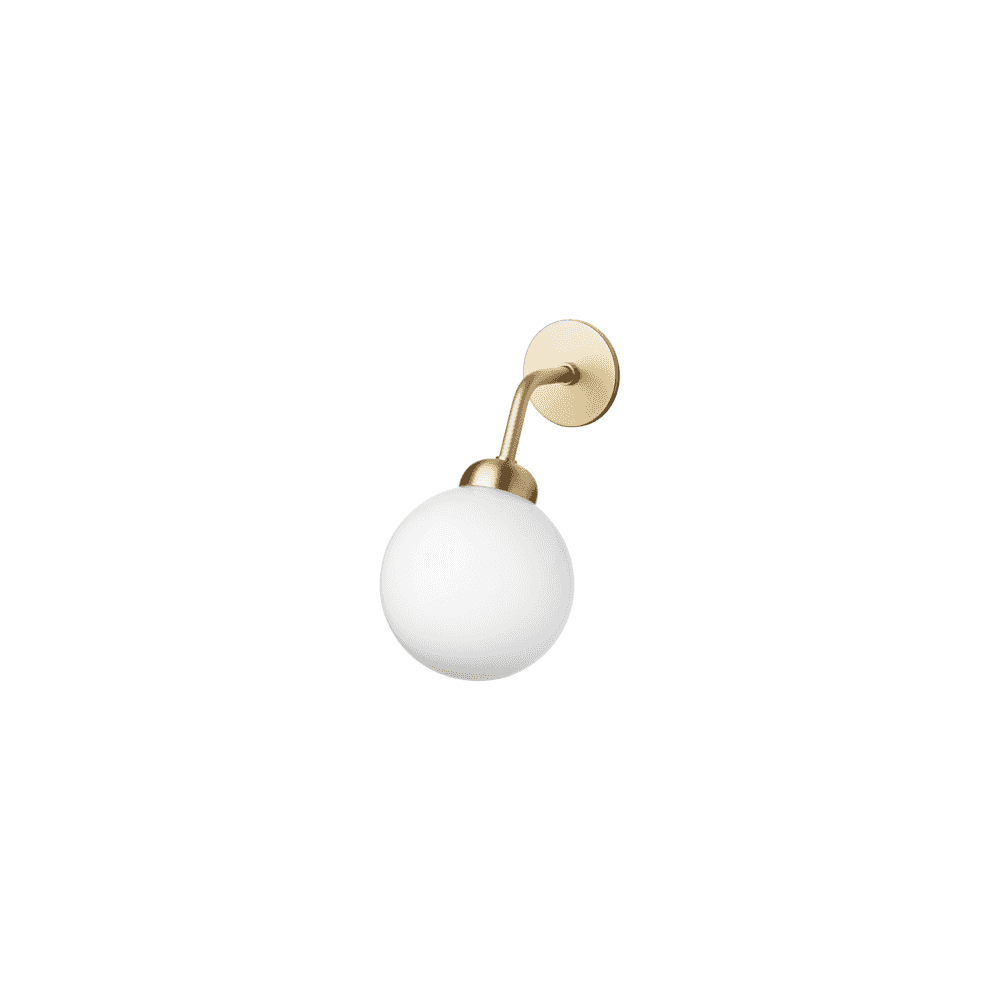 Nuura Apiales Hard-Wired Wall Light - Brushed Brass & Opal Glass