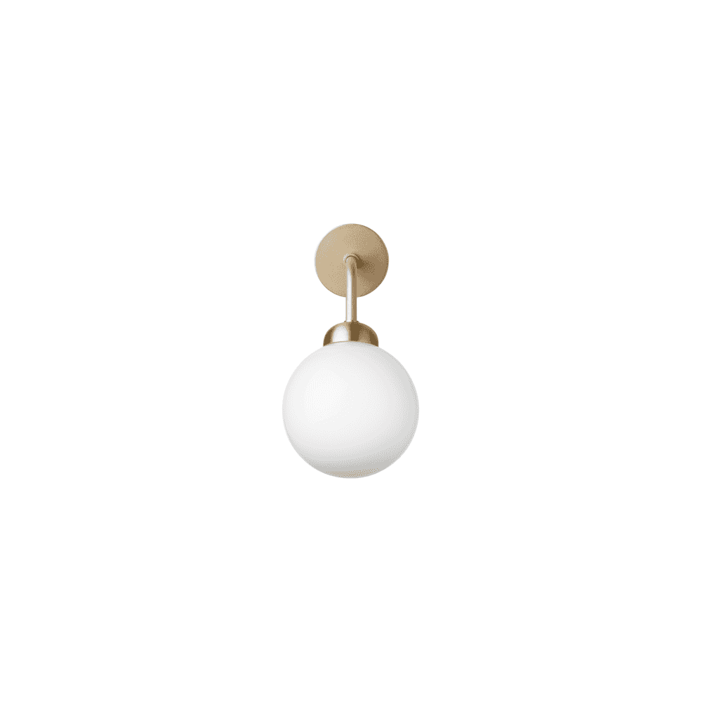 Nuura Apiales Hard-Wired Wall Light - Brushed Brass & Opal Glass