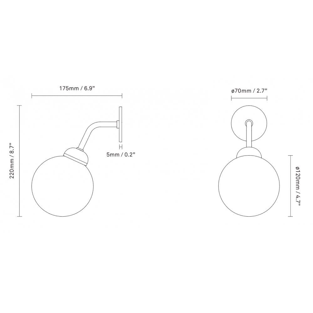 Nuura Apiales Hard-Wired Wall Light - Brushed Brass & Opal Glass