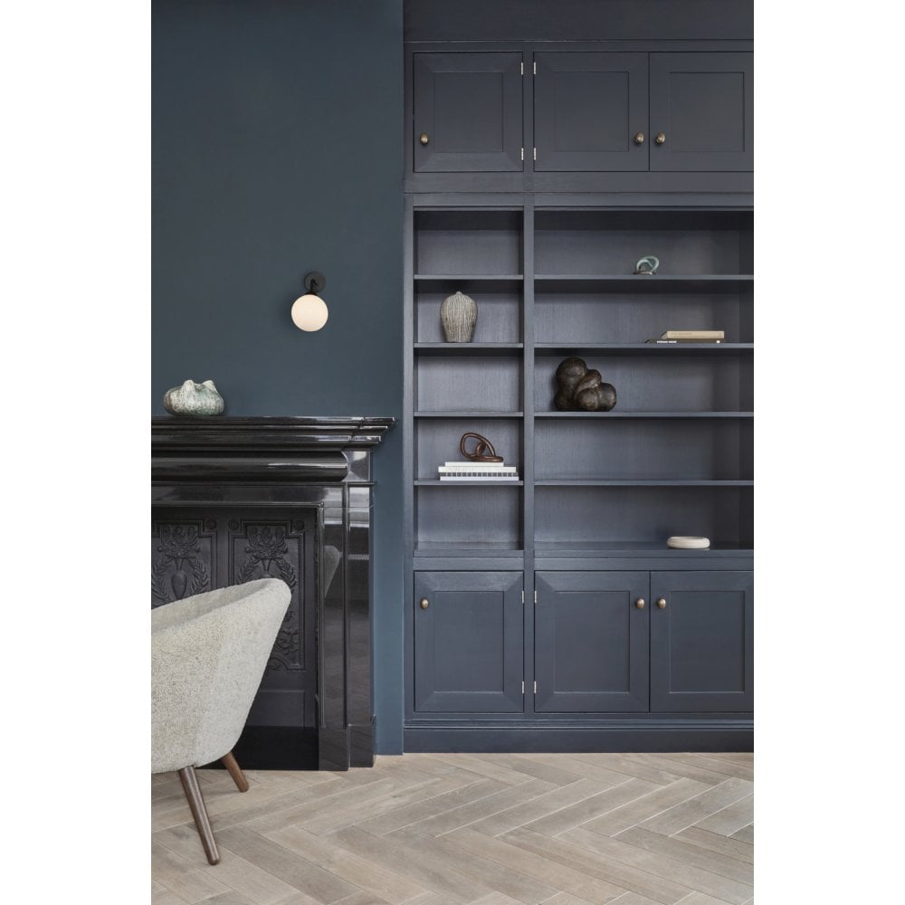 Nuura Apiales Hard-Wired Wall Light - Satin Black & Opal Glass