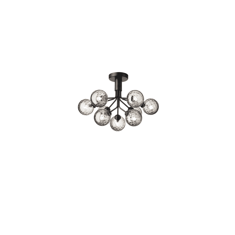 Nuura Apiales 9 Light Ceiling Light - Satin Black & Optic Smoked Glass
