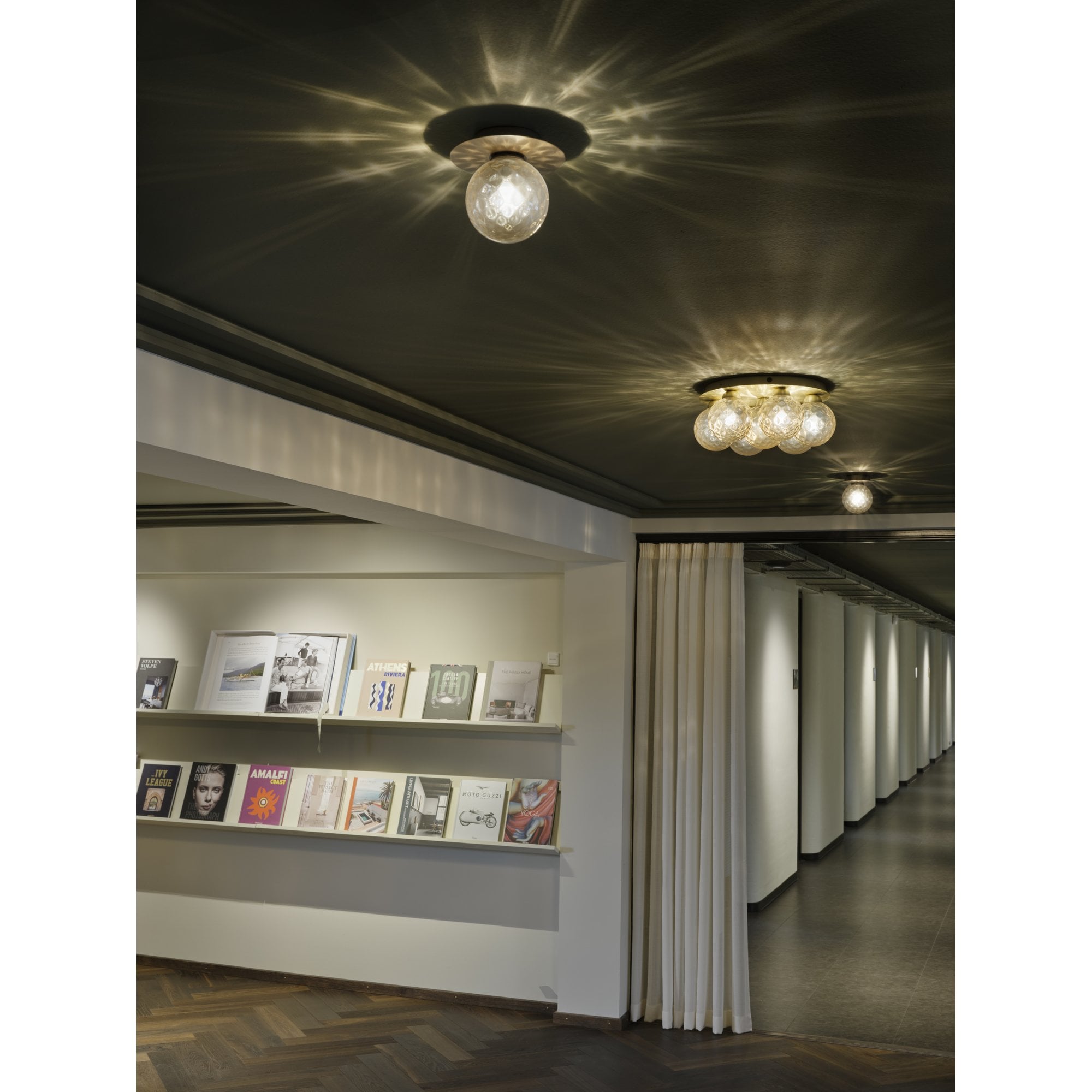 Nuura Apiales 7 Light Plafond Flush Light - Brushed Brass & Optic Gold Glass