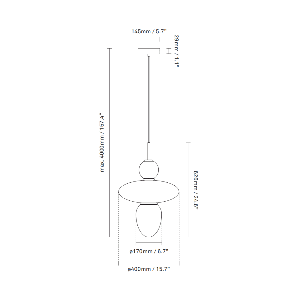 Nuura Rizzatto 43 Pendant - Satin Brass & Opal Glass