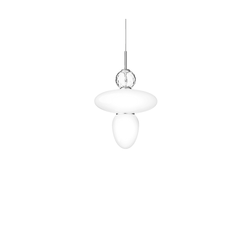 Nuura Rizzatto 43 Pendant - Satin Silver & Opal Glass