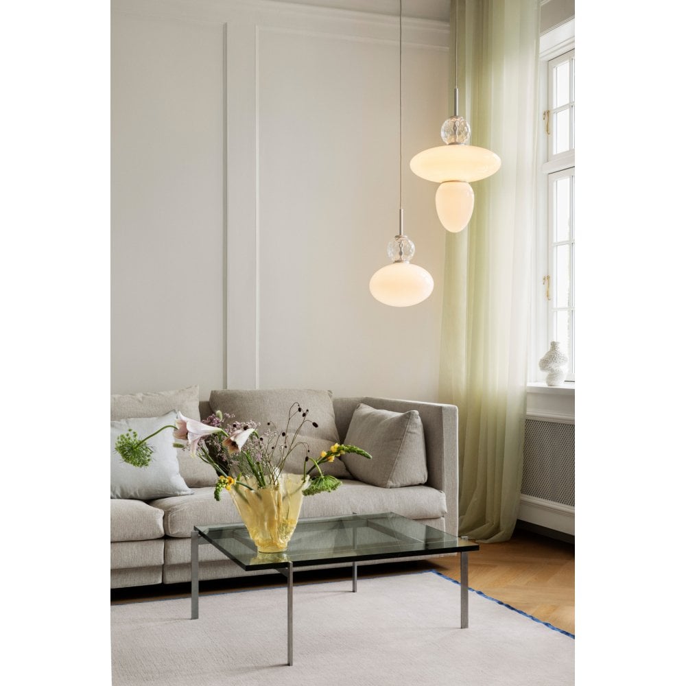 Nuura Rizzatto 43 Pendant - Satin Silver & Opal Glass