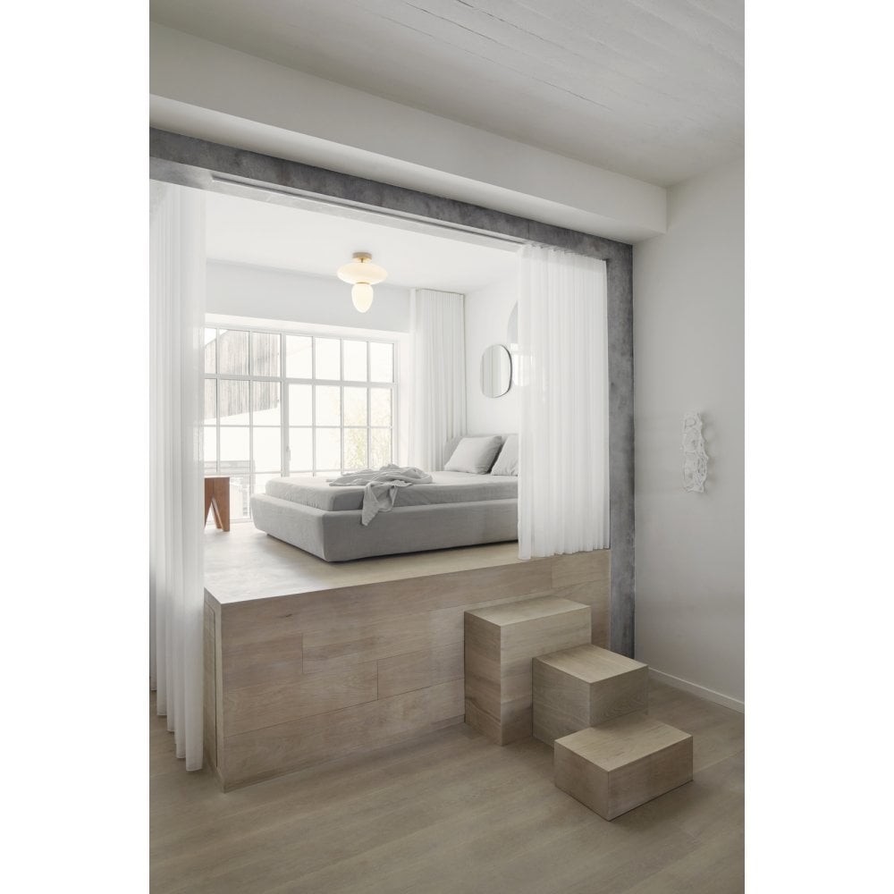 Nuura Rizzatto 42 Flush Light - Satin Brass & Opal Glass