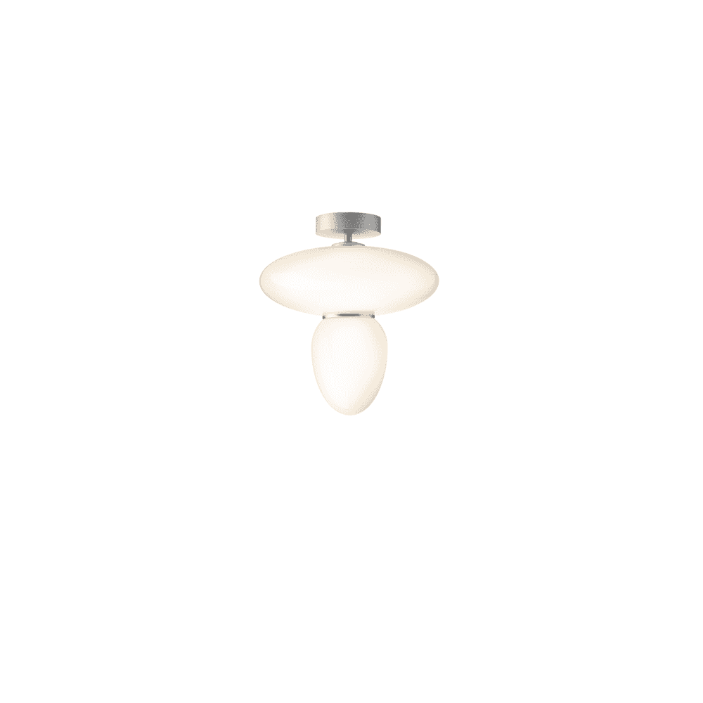 Nuura Rizzatto 42 Flush Light - Satin Silver & Opal Glass