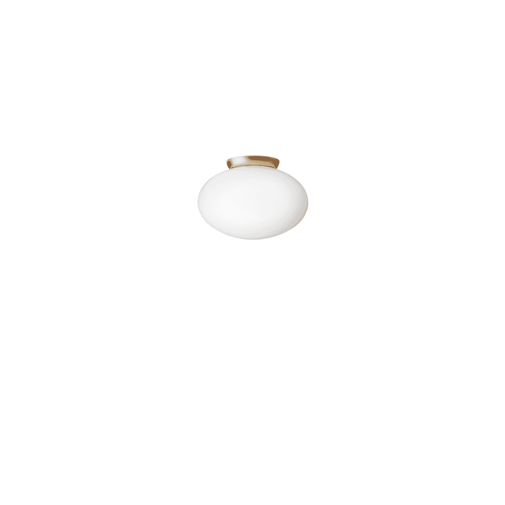 Nuura Rizzatto 301 Flush Light - Satin Brass & Opal Glass