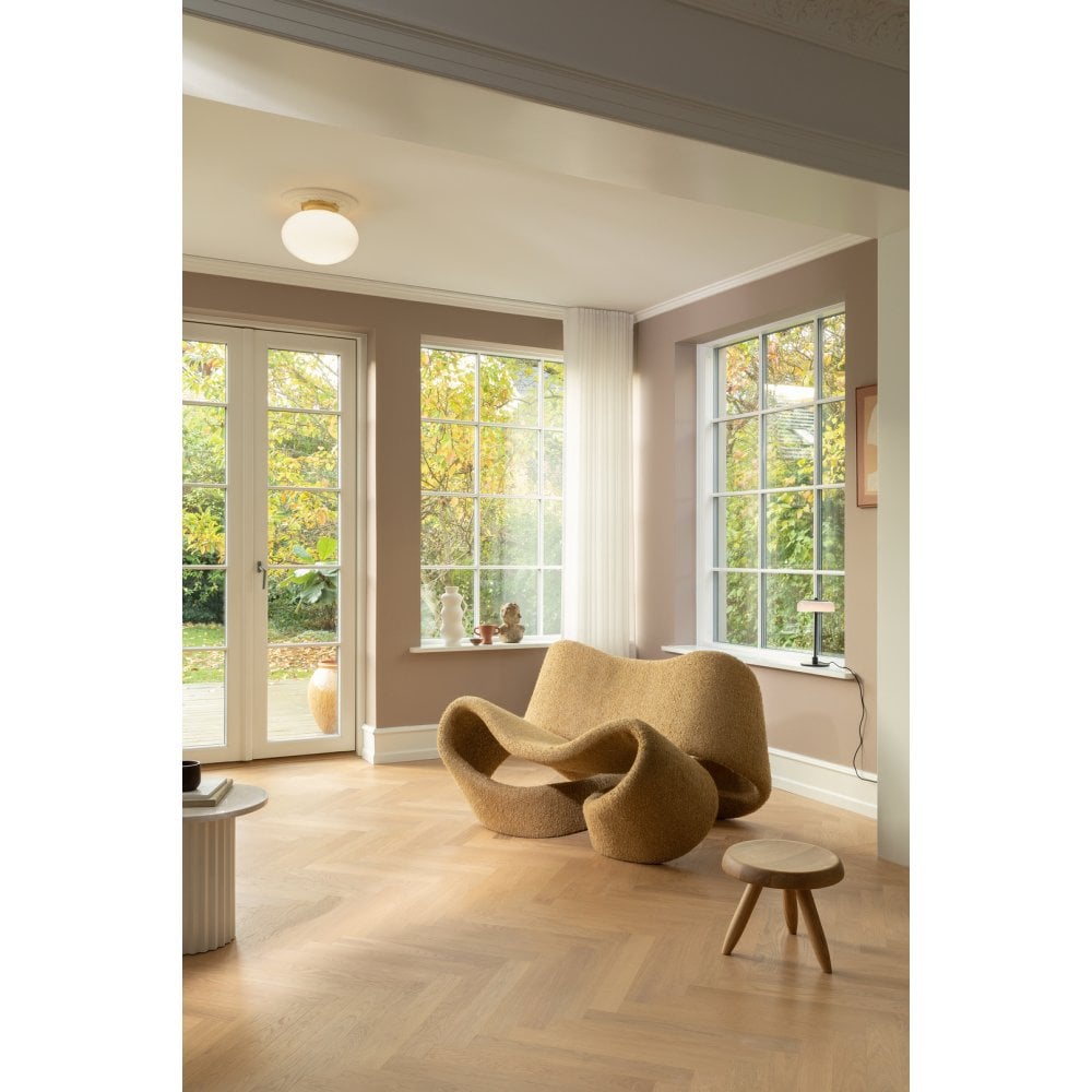 Nuura Rizzatto 301 Flush Light - Satin Brass & Opal Glass