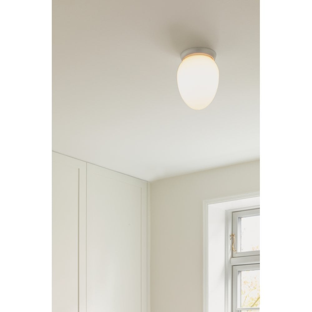 Nuura Rizzatto 171 Flush Light - Satin Silver & Opal Glass