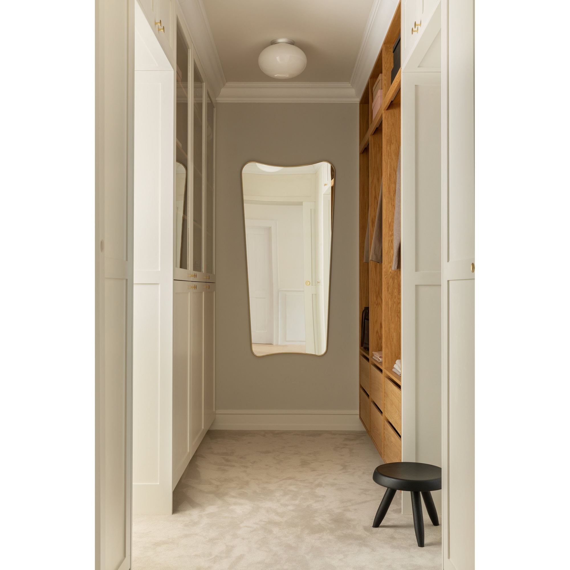 Nuura Rizzatto 301 Flush Light - Satin Silver & Opal Glass