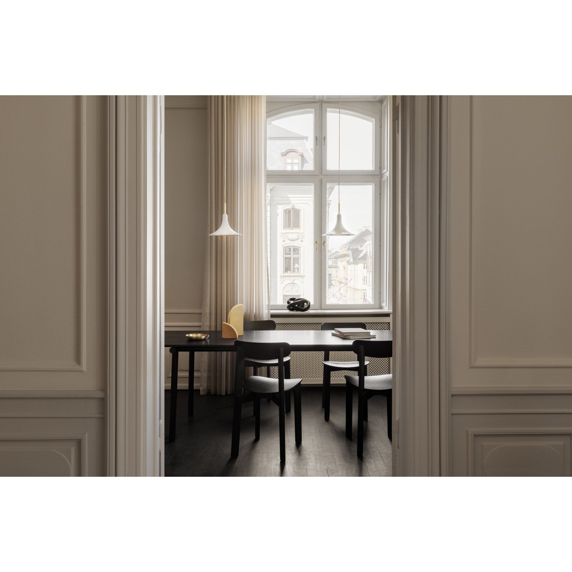 Nuura Petalii 1 Light Pendant - White & Polished Brass