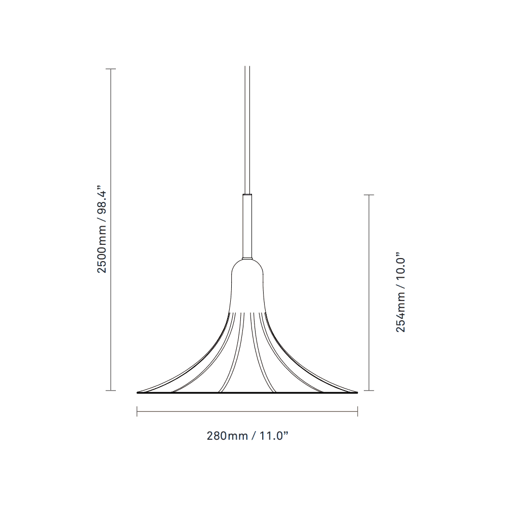 Nuura Petalii 1 Light Pendant - White & Polished Brass