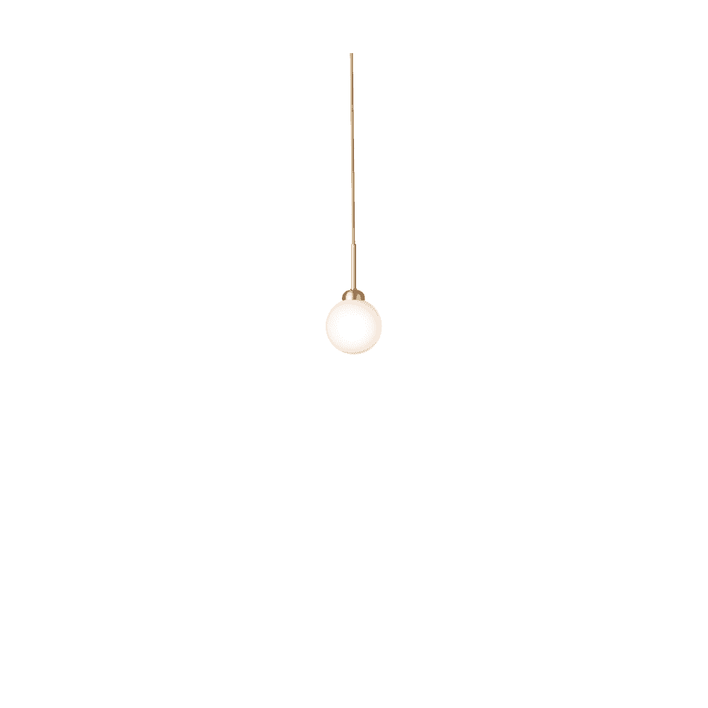 Nuura Apiales 1 Light Pendant - Brushed Brass & Opal Glass