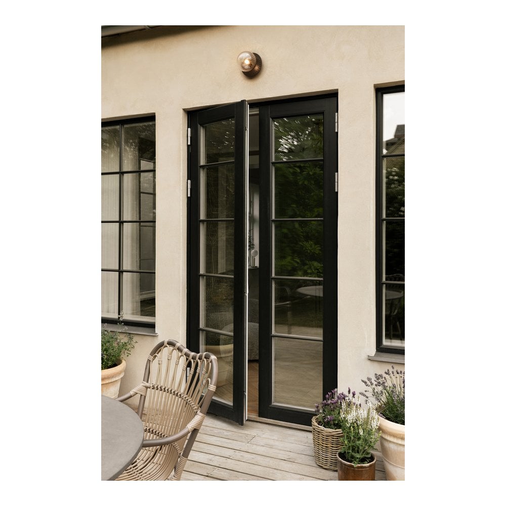 Nuura Liila 1 Light Outdoor Wall/Flush Light - Dark Bronze & Optic Clear Glass