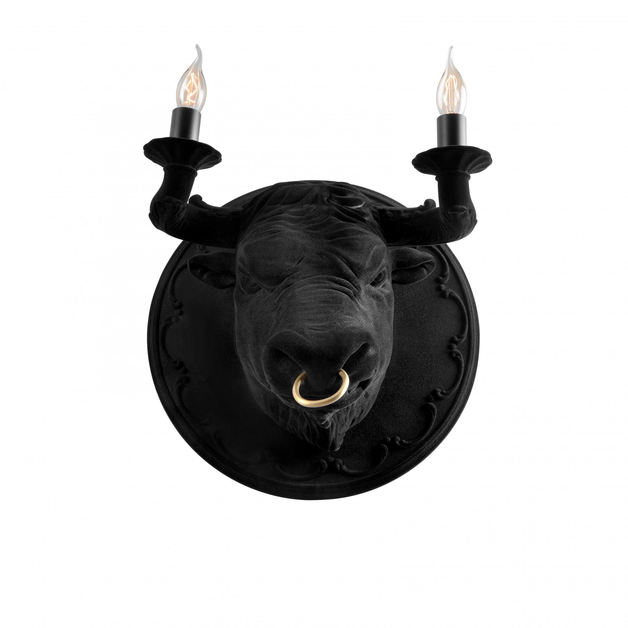 Karman Corrado Bull Wall Lamp - Black Velvet