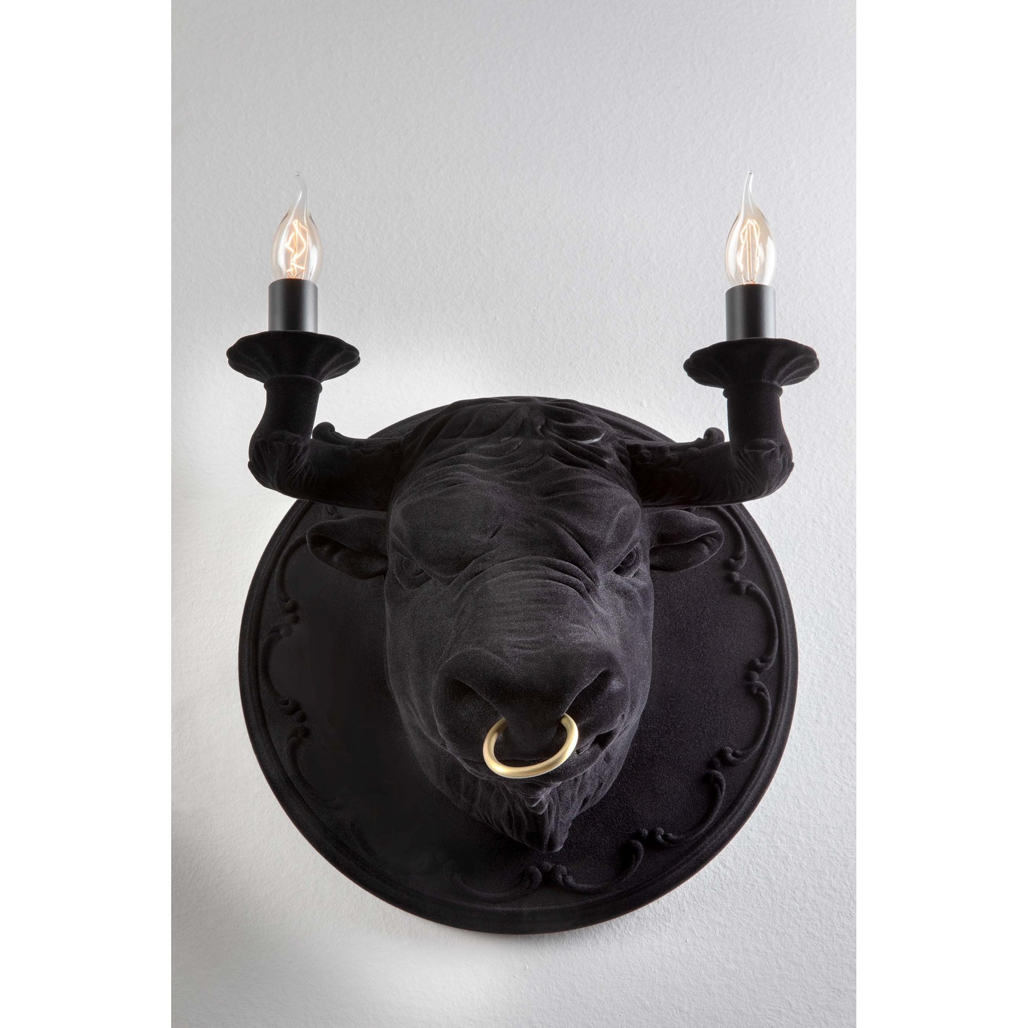 Karman Corrado Bull Wall Lamp - Black Velvet