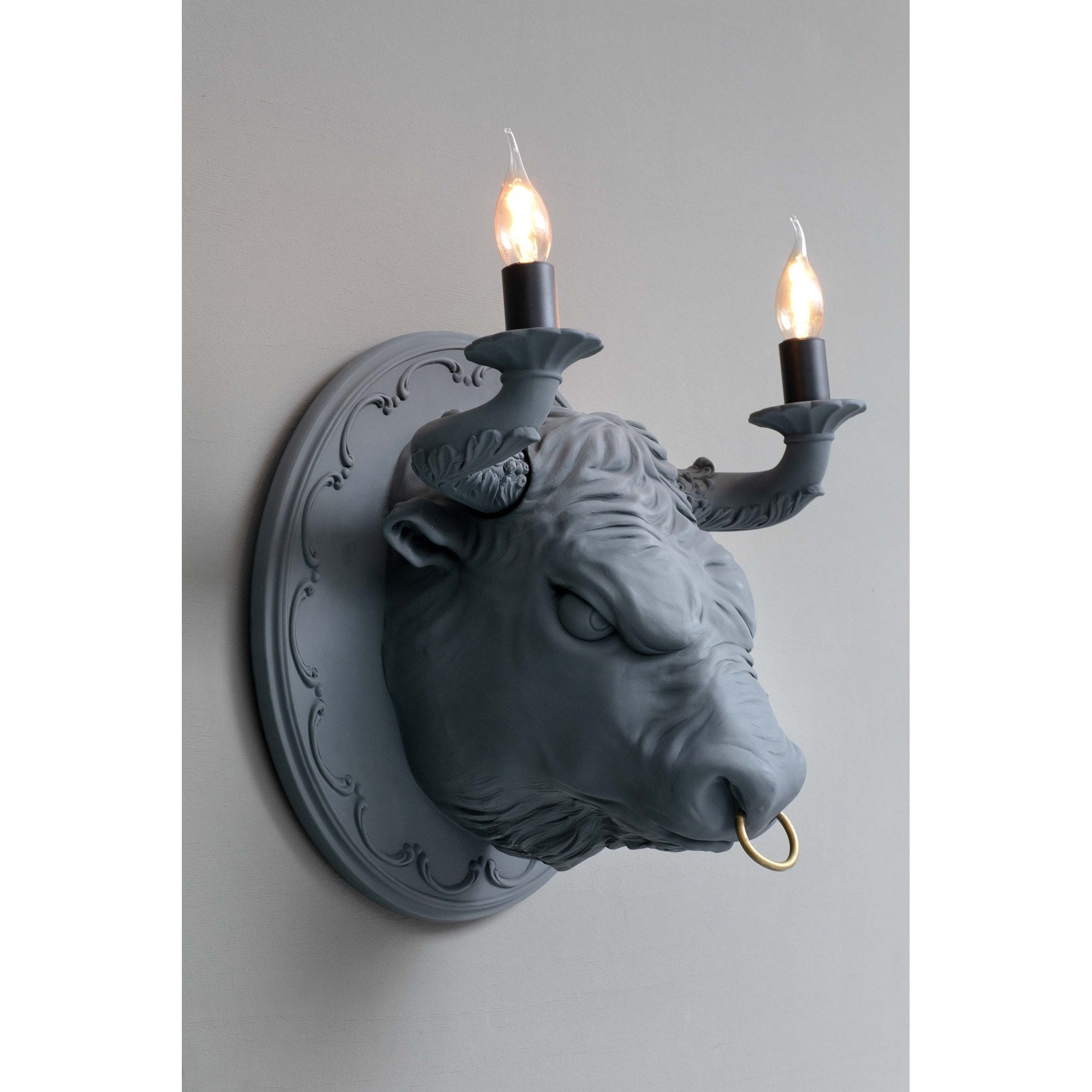 Karman Corrado Bull Wall Lamp - Matt Grey