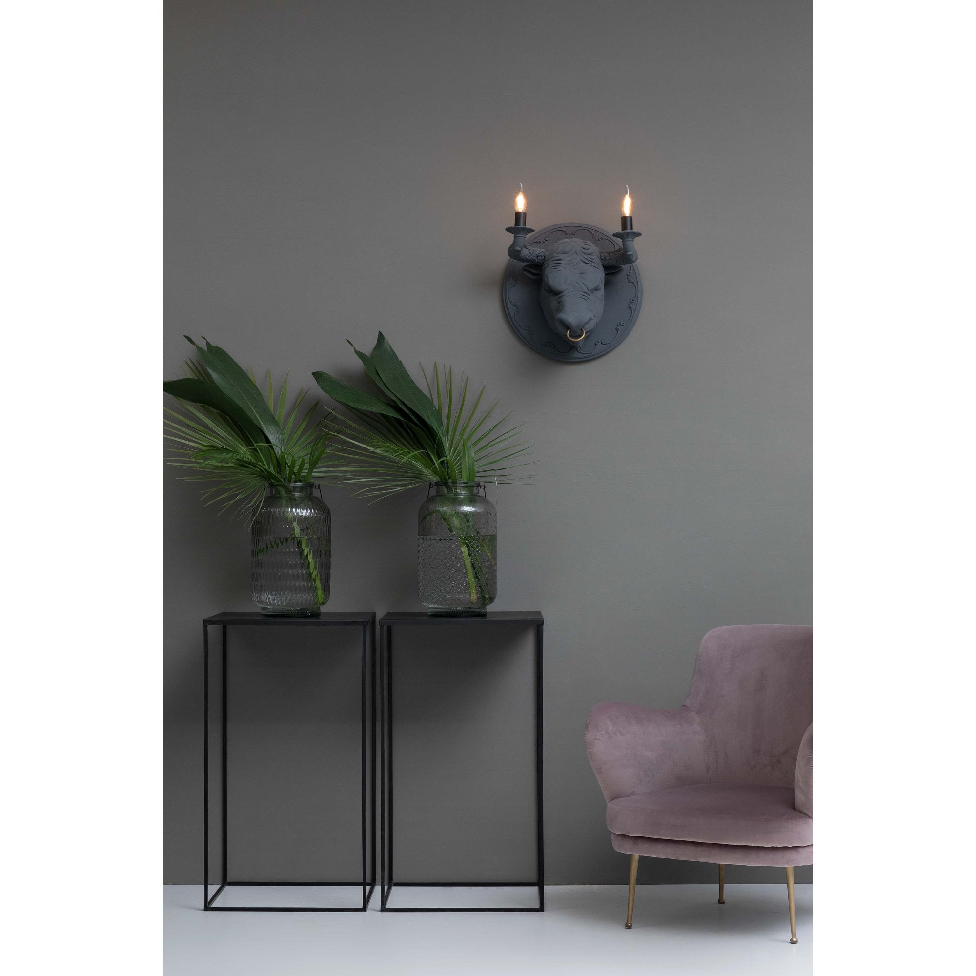 Karman Corrado Bull Wall Lamp - Matt Grey