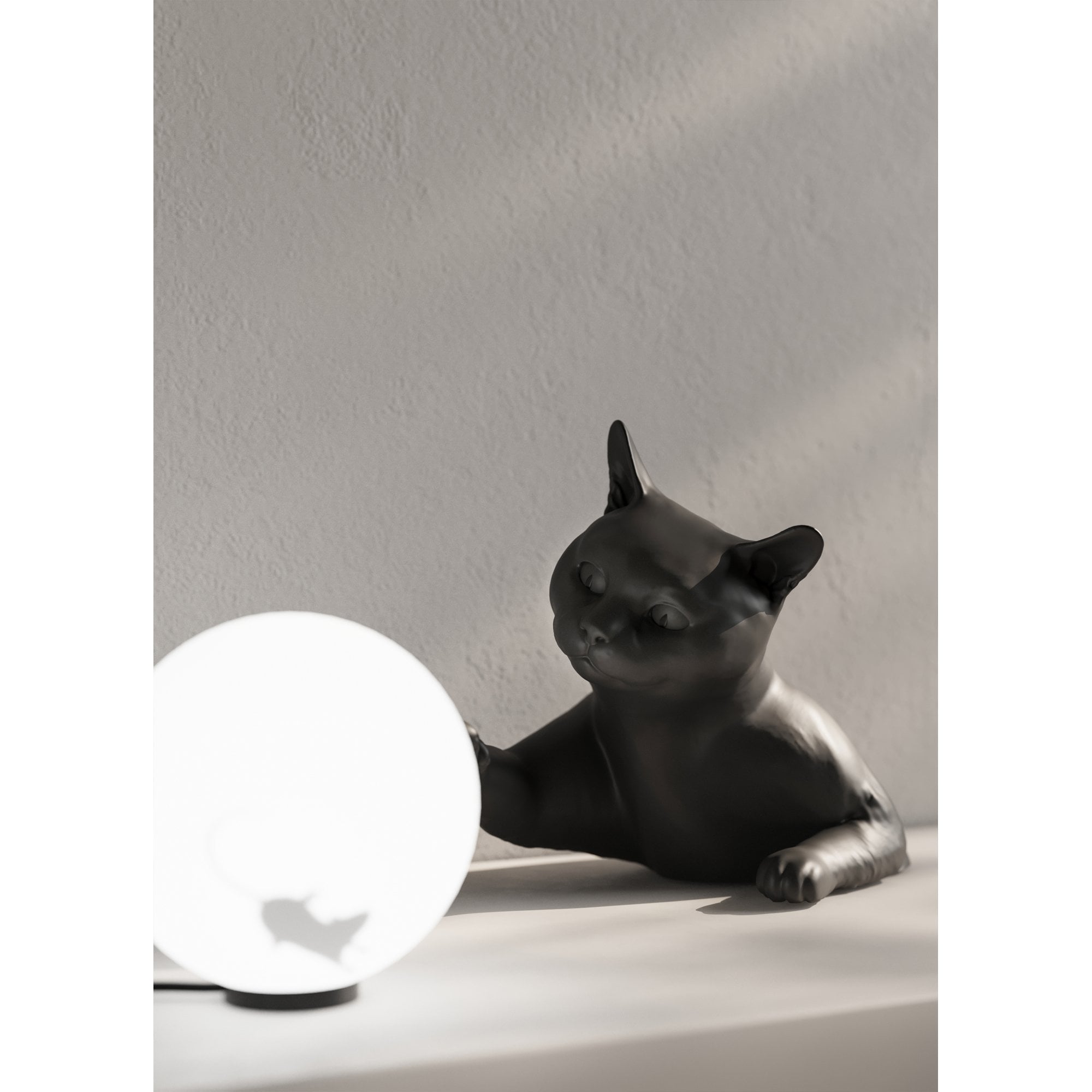 Karman Maoo Cat Table Lamp - Matt Charcoal Grey