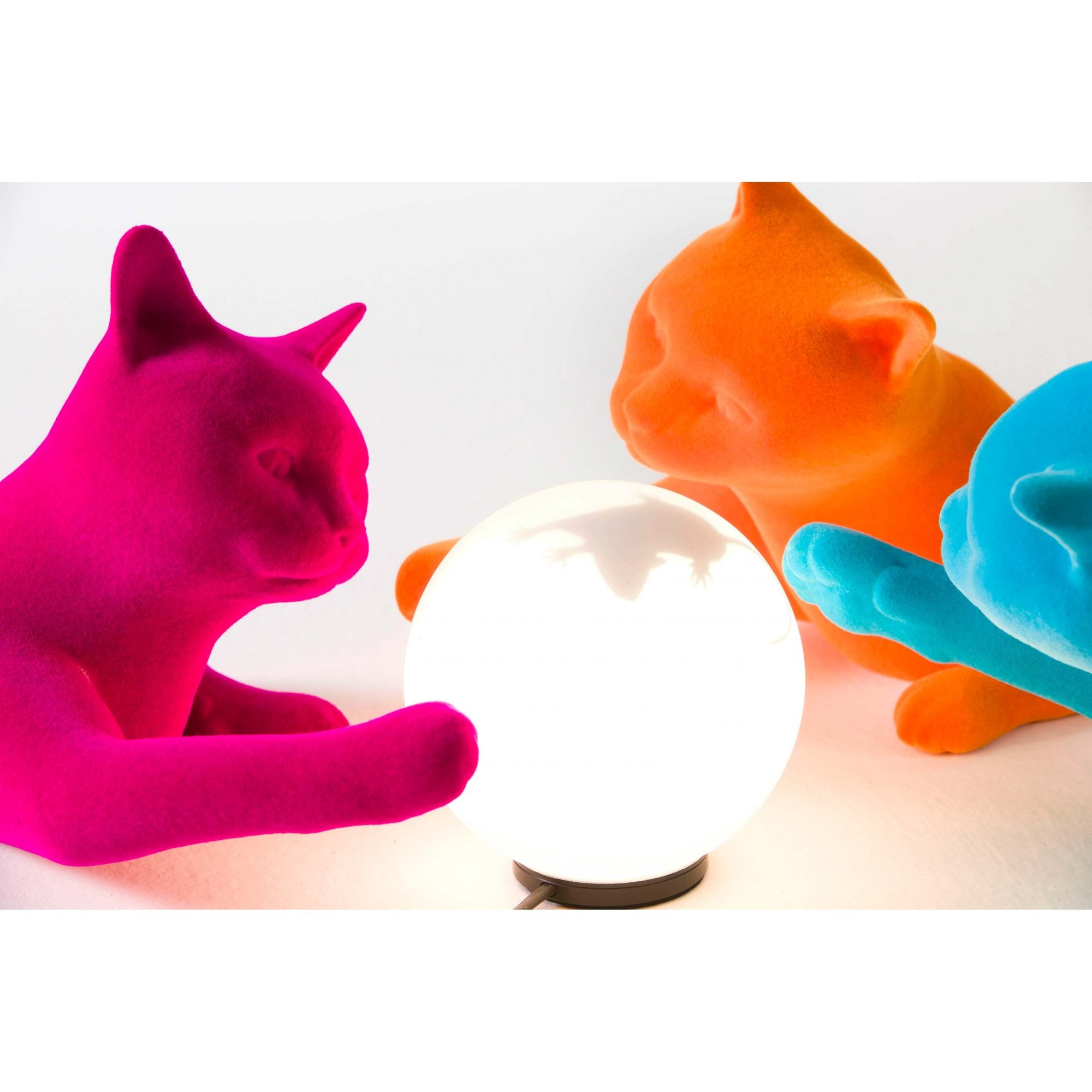 Karman Maoo Cat Table Lamp - Orange Velvet